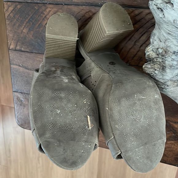 a.n.a. Memory Foam Zip Peep Toe Block Heel Booties - Picture 13 of 13